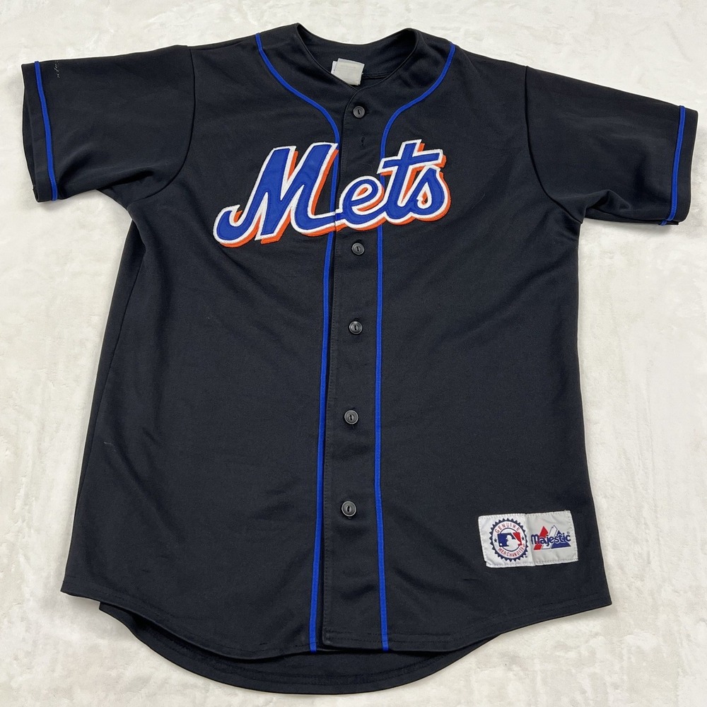 Majestic Baseball Jersey Mens L Black Mets Mike Piazza 31 Tackle Twill MLB